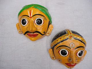 Cheriyal Mask, Wallputty Crafts, Paper Mache Face, Mask Craft, Indian Lifestyle, Applique Wall Hanging, Speculative Design, Ceramic Mask, Mask Painting