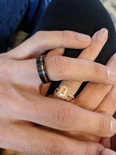 Black And Gold Wedding Ring Men, Black And Gold Mens Wedding Band, Black And Gold Wedding Band, Vine Wedding Band, Rose Gold Mens Wedding Band, Groom Wedding Band, Morganite Wedding Rings, Mens Wedding Bands Black, Wedding Ring Shapes