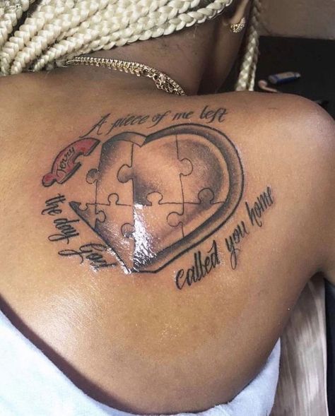 Puzzle Tattoo, Tattoos For Women Small Meaningful, Rip Tattoo, Peace Tattoos, Remembrance Tattoos, Inspiration Tattoos, Tattoo Artwork, Dad Tattoos, Memorial Tattoo