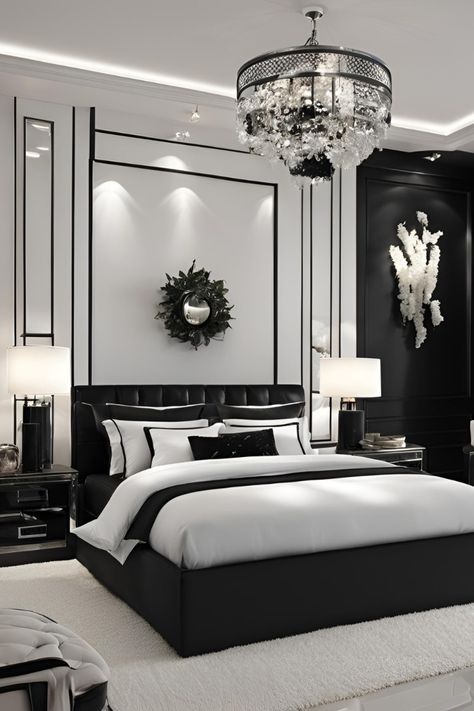 Minimalist Black And White Bedroom, Grey And White Room, Black And White Bedroom Ideas, White House Interior, Academia Bedroom, White Bedrooms, Black And White Bedroom, Black White Bedrooms, White Bedroom Ideas