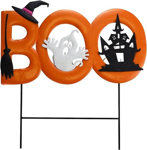 Halloween Outdoor Yard Signs, Boo Pumpkins Ghost Signs, Yard Lawn Decorations, Halloween Props, Halloween Decorations, Outdoor Lawn Decorations, Yard Decorations #Sponsored Halloween Garden Decorations, Halloween Outdoor Decoration, Halloween Patio, Halloween Decorations Outdoor, Lawn Decorations, Halloween Letters, Ghost Signs, Halloween Garden, Halloween Yard Decorations