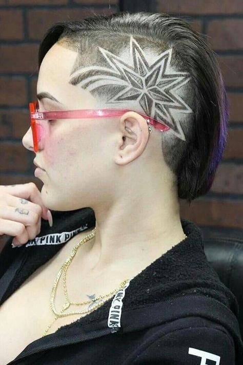 Star Undercut, Undercut Design, Shave Designs, Hair Tattoo Designs, Undercut Hairstyle, Shaved Designs, Undercut Hairstyles Women, Undercut Designs, Shaved Hair Designs