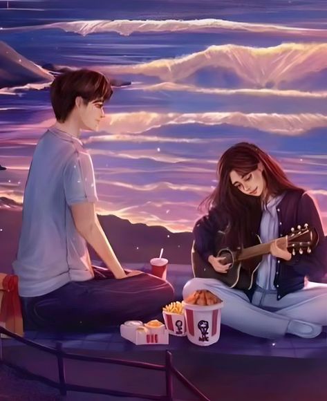 Boy And Girl Wallpaper, Maya Girl, Indie Movie Posters, Guitar Boy, Guitar Drawing, Animation Wallpaper, Boy Sketch, Wattpad Cover, All Of