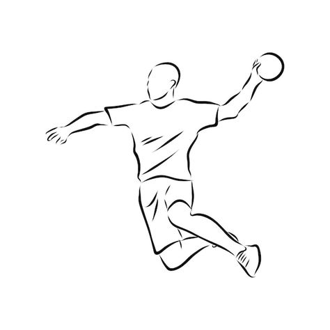 Dodgeball Drawing, Hand Ball Sport, Handball Tattoo, Handball Drawing, Handball Illustration, Handball Logo, Sports Illustrations Art, Women's Handball, Hand Ball