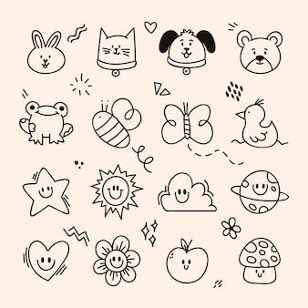 Animal doodle Vectors & Illustrations for Free Download | Freepik Cute Animals Simple Drawing, Clip Art Doodles, Very Simple Doodles, How To Doodle Animals, Cute Animal Doodles Kawaii, Kids Doodles Drawing, Cute Animal Cards, Funny Animal Doodles, Funny Little Doodles