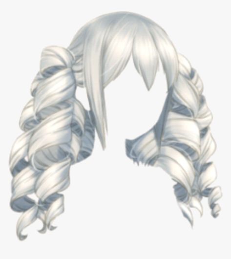 Ringlets Hair, Long Silver Hair, Hair Falls, Pelo Anime, Drawing Hair Tutorial, Hair Png, Back Of The Head, Dress Sketches, Anime Hair