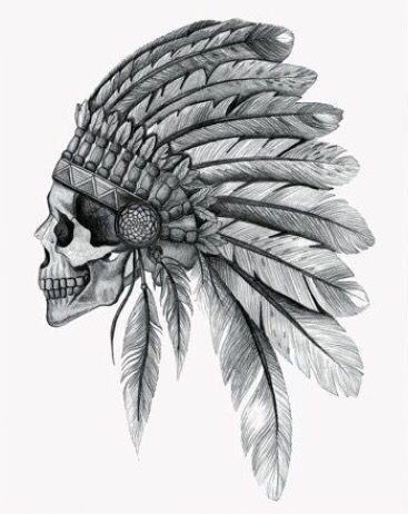 Neeeeed this in my life!! Having this tattoo design on the thigh would be so cool!! Indian Head Tattoo, Tattoo Indien, Tattoos Warrior, Indian Chief Tattoo, Tattoo Crane, Indian Skull Tattoos, Indian Tattoo Design, Headdress Tattoo, Tattoos Female