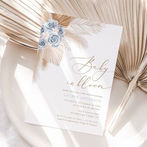 Baby in Bloom Boho Pampas Grass Boy Baby Shower for $2.92 - Baby Shower Invitations Baby Boy Invitations, Gender Neutral Baby Shower Invitations, Boho Baby Shower Invitations, Baby In Bloom, Couples Shower Invitations, Baby Shower Supplies, Tropical Foliage, Invite Friends