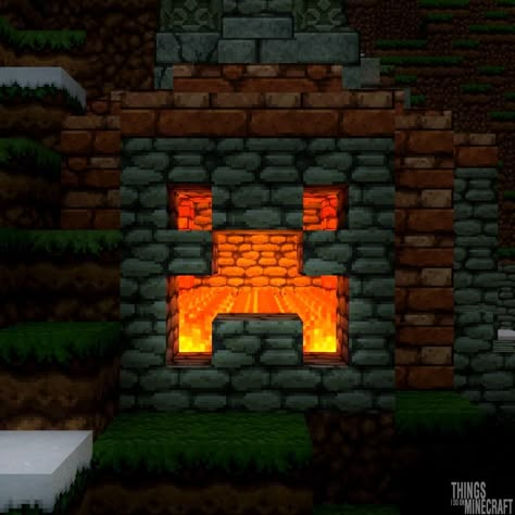 Things I Do On Minecraft : Photo Furnace Minecraft Ideas, Minecraft Incinerator, Minecraft Furnace Design, Minecraft Furnace Ideas, Minecraft Blacksmith Ideas, Incinerator Design, Minecraft Furnace, Forge Minecraft, Minecraft Blacksmith