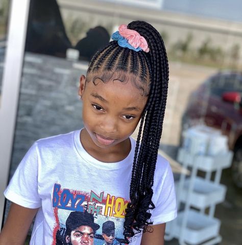 Braiding Hairstyles For Black Girls Kids, Scalp Braids With Weave, Lil Girl Hairstyles Braids, Black Kids Braids Hairstyles, Scalp Braids, Kids Braids, Lil Girl Hairstyles, Kid Braid Styles, Toddler Hairstyles Girl