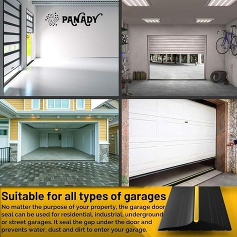 20ft Garage Door Seal - Garage Door Bottom Seal - Garage Door Weather Stripping - PVC Rubber - Garage Door Threshold Seal - Safe & Visible Garage Door Threshold - Antislip Design - Excellent Adhesion - Amazon.com Garage Door Weather Stripping, Garage Door Threshold Seal, Garage Door Bottom Seal, Garage Door Threshold, Door Bottom Seal, Garage Door Seal, Door Thresholds, Door Weather Stripping, Door Seal