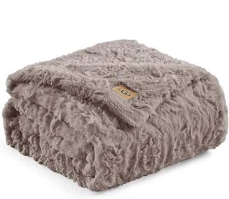 UGG 10484 Adalee Soft Faux Fur Reversible Accent Oversized Throw Blanket Fluffy Fuzzy Luxury Cozy Hotel Style Luxurious Soft Boho Home Decor Blankets for Bed and Living Room, 70 x 50-Inch, Oyster Cozy Hotel, Oversized Throw Blanket, Faux Fur Throw Blanket, Comfy Blankets, Grey Throw, Fur Throw Blanket, Fur Throw, Boho Home Decor, Hotel Style