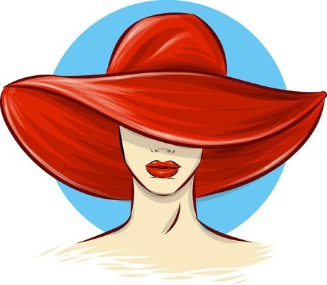 magnifique femme avec rouge chapeau. illustration Art