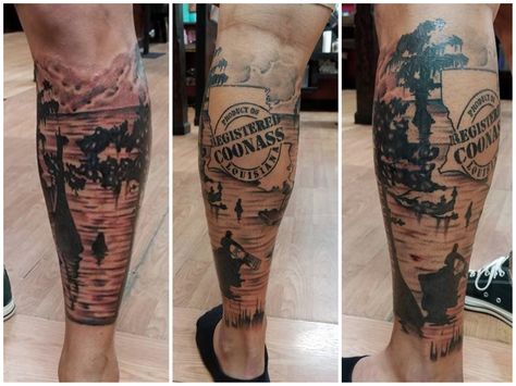 Swamp scene tattoo Louisiana Tattoo Sleeve, Louisiana Swamp Tattoo, Swamp Scene Tattoo, Cajun Tattoo Ideas, Louisiana Tattoos, Louisiana Tattoo Ideas, Swamp Tattoo, Louisiana Artwork, Louisiana Tattoo