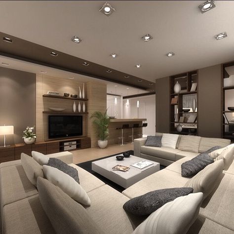 Family Room Long Couch Living Room, Big Cozy Living Room, Cozy Luxury Living Room, Living Room Ideas India, Beige Living Room Ideas, Living Room Designs Apartment, Living Room Decor Large, Big Living Room, Classy Living Room