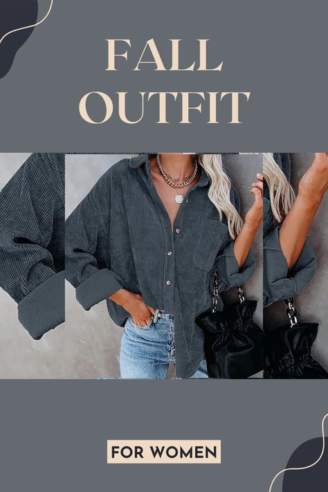 Dokotoo Womens Corduroy Button Down Shirts Boyfriend Long Sleeve Oversized Blouses Tops outfit ideas, outfit, fall outfit 2023, fashion outfit, cute outfit, pretty outfit, casual outfit, fall outfit ideas for college, work outfit women, stylish outfit,fall outfits ideas for college and school Tops Outfit Ideas, Fall Outfit 2023, Outfit Ideas For College, Casual Outfit Fall, Corduroy Sherpa Jacket, Tops Outfit, Outfit 2023, Stylish Fall Outfits, College Work