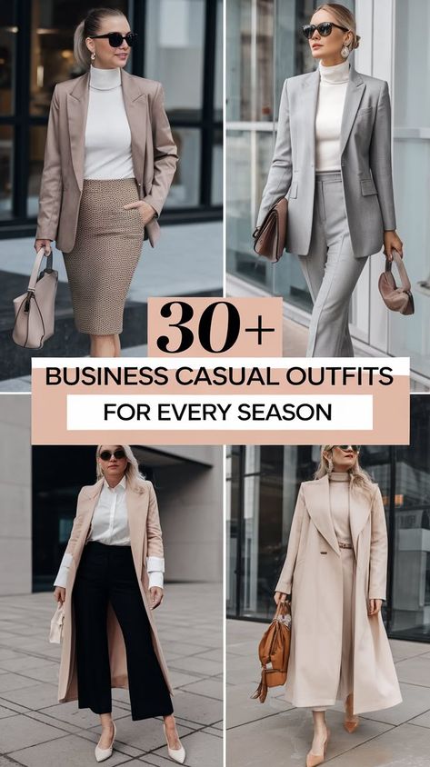 30+ Business Casual Outfits That Never Go Out of Style | OOTD Guide Casual Corporate Outfits For Women, Professional Attire For Women, Professional Outfits Women Classy, Winter Professional Outfits, Corporate Outfits For Women, Casual Outfit Ideas For Women, Business Casual Outfit Ideas, Corporate Attire Women, Stylish Business Casual