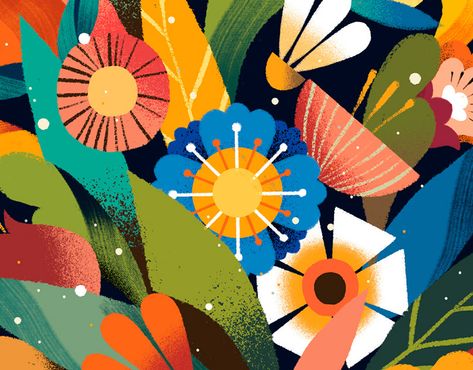 Willian Santiago on Behance Identity Artwork, San Paolo, Tech Art, Abstract Floral Art, 캐릭터 드로잉, Plant Illustration, Basic Shapes, Flat Illustration, Flower Illustration