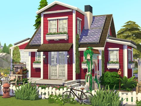 Sims 4 Scandinavian House, Sims 4 Lots, Best Sims 4 Cc, Norwegian Home, Sims4 House, Norwegian House, Scandinavian House, Cozy Scandinavian, Modern Wooden House