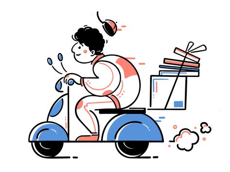 Express delivery by Tessa for Felic Art on Dribbble Design Timeline, Timeline Design, Photoshop Images, Season Of The Witch, Bullet Journal Ideas Pages, Flat Illustration, Show And Tell, Digital Sticker, Infographic Design