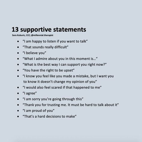 Supportive Statements For Friends, Ways To Support Your Partner, I Feel Statements Relationships, Supportive Statements, He Wants Me, Deep Conversation Topics, Communication Relationship, Relationship Lessons, Relationship Therapy