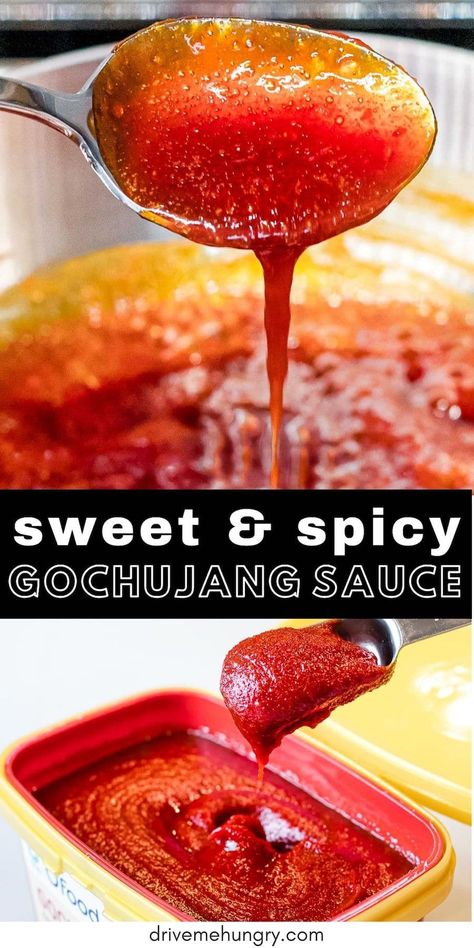 This gochujang sauce is sweet, spicy, and perfect as a Korean fried chicken sauce or as a glaze to brush on protein! Use it on Korean fried chicken, pork, seafood, beef or even tofu and vegetables! #gochujang #gochujangsauce #Koreansauce #koreanfriedchickensauce #gochujangglaze #drivemehungry | drivemehungry.com Korean Fried Chicken Sauce, Fried Chicken Sauce, Bibimbap Sauce, Gochujang Paste, Korean Fried Chicken Wings, Gochujang Recipe, Asian Sauces, Red Pepper Paste, Chicken Sauce