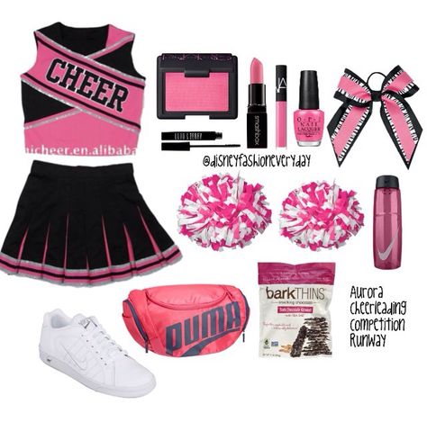 Kawaii Cheerleader Outfit, Cheerleading Outfits Pink, Pink And Black Cheer Uniform, Pink Cheer Uniforms, Cute Cheer Uniforms, Cheer Barbie, Pink Cheerleader Aesthetic, Pink Cheerleader Outfit, Cheerleading Outfits Aesthetic