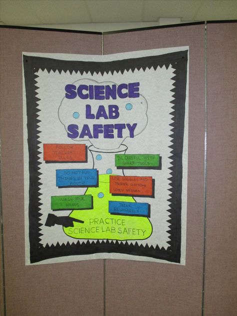 Crafts in the Lab - Science Lab Safety poster Laboratory Safety Poster, Safety Poster Ideas, Lab Safety Poster, Science Lab Safety, Posters Making, Lab Science, Safety Poster, Posters Ideas, Lab Safety