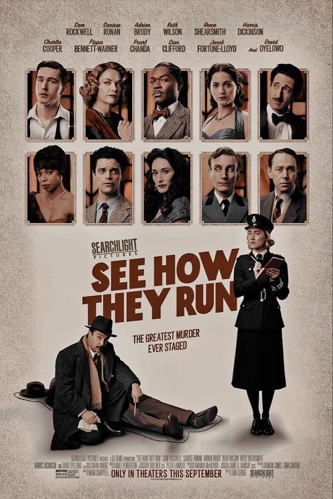 See How They Run Movie Poster, Run Movie Poster, Tema Yearbook, Run Aesthetic, Run Movie, Run Film, See How They Run, Reece Shearsmith, Aesthetic Poster