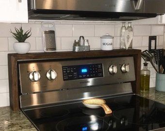 Over The Stove Shelf, Over The Stove Spice Rack, Stove Spice Rack, Kitchen Spice Rack, Wood Spice Rack, Kitchen Spice Racks, Stove Top Cover, Kitchen Quotes, Spice Storage