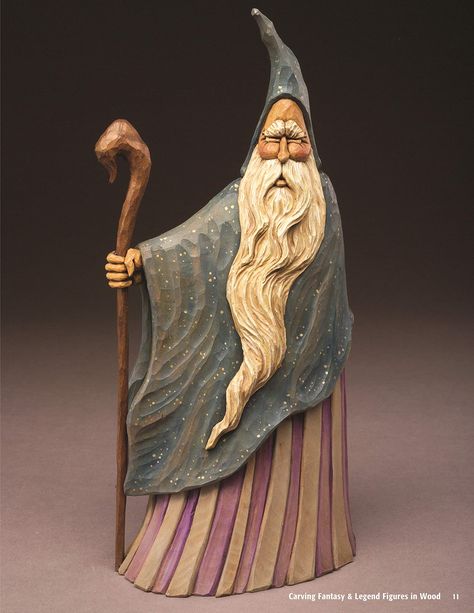 Wizard Carving, Chainsaw Carving Patterns, Fish Wood Carving, Wood Carving Art Sculpture, Wood Sculpture Art, Dad Crafts, Whittling Projects, Santa Carving, Simple Wood Carving