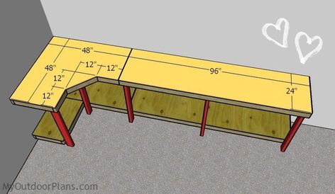 Officine In Garage, Garage Workbench Plans, Building A Workbench, Workbench Plans Diy, Pergola Swing, Diy Workbench, Wooden Playhouse, Woodworking Joinery, Workbench Plans