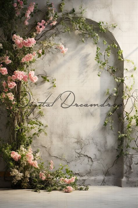 Digital Backdrop Floral Arch Wall for digital portrait backdrop Fairy Garden Party Backdrop, Floral Photoshoot Backdrop, Floral Step And Repeat, Spring Greenhouse Photoshoot, Enchanted Garden Backdrop, Floral Backdrop Ideas, Italian Backdrop, Creative Backdrop Ideas, Chandelier Backdrop