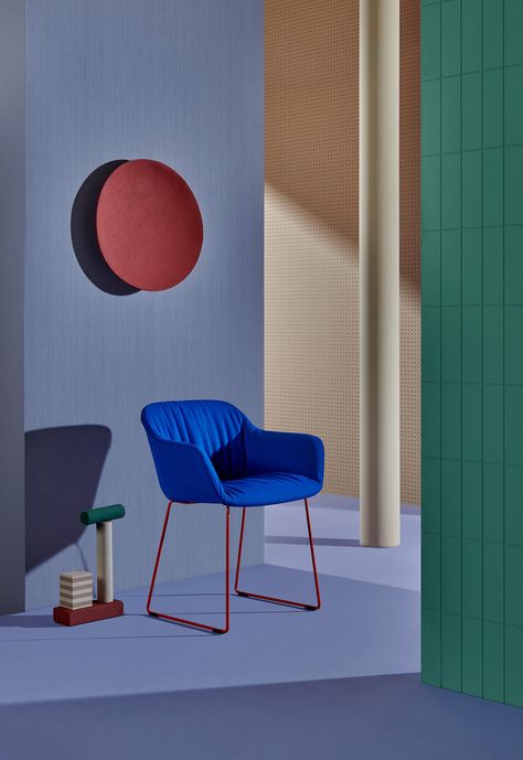 Pastel-Toned World Of New Ideas 2020 by Pedrali | Indesignlive Italian Furniture Brands, Minimal Interior, Sebastian Herkner, Interior Rendering, Lounge Armchair, Deck Chairs, Italian Furniture, Al Fresco Dining, Furniture Collections