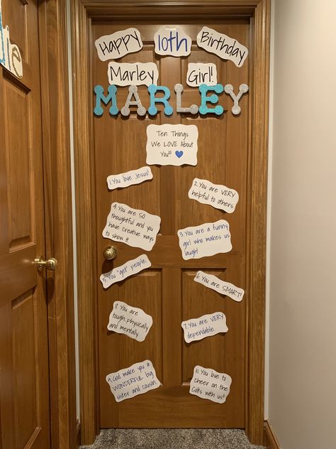 Birthday Bedroom Door Decorations, Kids Birthday Morning, Birthday Door Decorations, Bedroom Door Decorations, Birthday Door, Birthday Morning, Cricket Projects, Reasons Why I Love You, Birthday Traditions