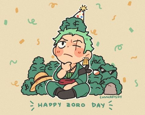 One Piece Birthdays, One Piece Aesthetic, رورونوا زورو, One Piece Series, Happy Birthday Art, Zoro Roronoa, One Piece Zoro, Birthday Illustration, One Piece Crew