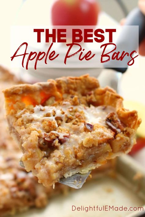 Dutch Apple Pie Bars - Apple Pie Bars with Streusel Topping! Dutch Apple Pie Bars, Apple Pie Bars Recipe, Apple Dessert Recipes Easy, Dutch Apple Pie Recipe, Apple Bar, Apple Pie Recipe Easy, Apple Pastry, Dutch Apple Pie, Apple Pie Bars