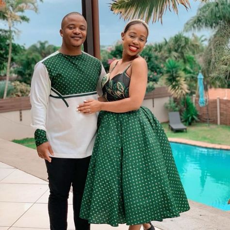 LATEST TRADITIONAL GOWNS DRESSES Lobola Outfits For Couples, Lobola Outfits, African Couple, South African Traditional Dresses, Couples African Outfits, African Traditional Wear, African Traditional Wedding Dress, Couple Matching Outfits, Shweshwe Dresses