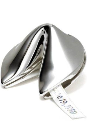 Amazon.com - Silver Plated Chinese Fortune Cookie with Hinge, Tarnish Proof - Personalized Gifts Misfortune Cookies, Chinese Fortune Cookie, 25 Year Anniversary Gift, 25 Wedding Anniversary Gifts, Special Gifts For Him, 25th Wedding Anniversary, Fortune Cookie, Year Anniversary Gifts, Proposal Gifts