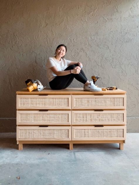 Diy Rattan Furniture, Malm Drawers, Ikea Malm Dresser, Malm Dresser, Rattan Design, Dresser Design, List Of Tools, Small Apartment Design, Ikea Malm