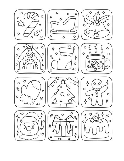 Christmas Cute Coloring Pages, Kids Christmas Coloring Pages Printable, Christmas Pictures To Color Printable, Noel Art, Coloring Page Christmas, Christmas Memory Game, Christmas Memories, Easy Christmas Coloring Pages, Christmas Activites