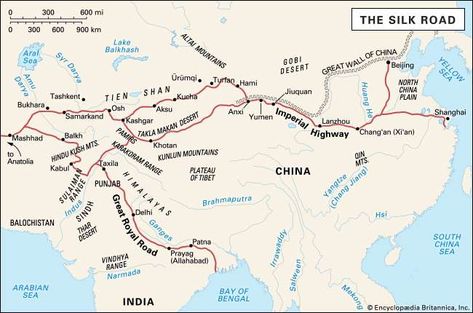 Silk Road | Facts, History, & Map | Britannica.com China Coloring Pages, Silk Road Map, History Subject, Silk Route, The Silk Road, Silk Road, Coloring Pages To Print, Historical Maps, Silk Rug