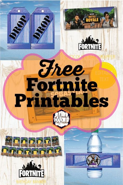 Free Fortnite Party Printables | Mandy's Party Printables Gaming Birthday, Gaming Party, Fortnite Party, Fortnite Birthday, Video Games Birthday, Perfect Birthday Party, Birthday Party Printables, Printables For Kids, 9th Birthday Parties