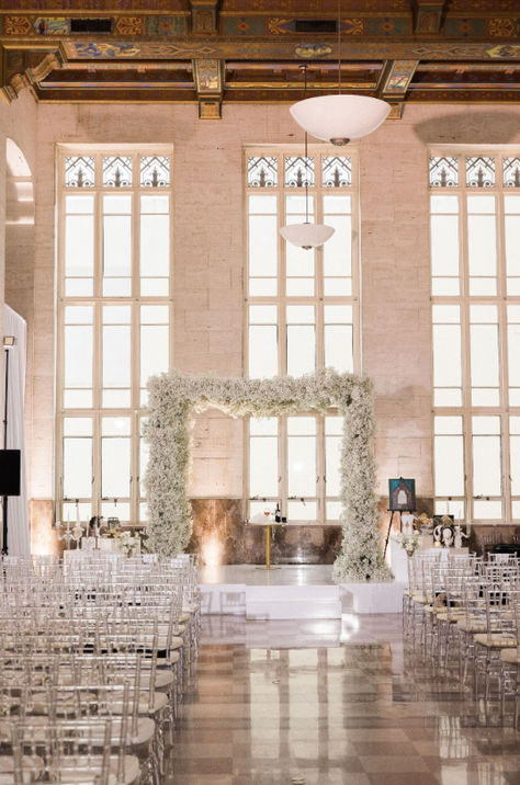 Floral arches are always a beautiful option to consider! Aisle Inspiration, White Floral Arch, White Floral Decor, Wedding Aisle Decor, Floral Arches, Aisle Markers, Iconic Weddings, Wedding Aisle Decorations, Bright Wedding