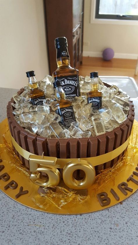 50th Birthday Cakes For Men, Jack Daniels Cake, Alcohol Cake, New Birthday Cake, Beer Cake, Homemade Birthday Cakes, Adult Birthday Cakes, Birthday Cakes For Women, Birthday Cakes For Men