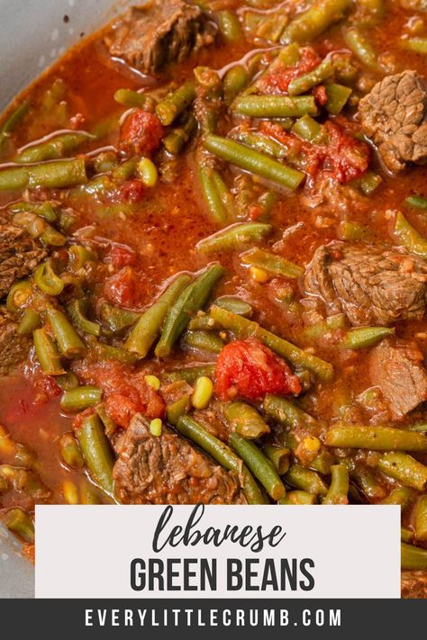 Beef Stew With Green Beans, Lebanese Ground Beef, Beef And Green Beans Recipe, Beef And Green Beans, Green Bean Stew, Steak And Green Beans, Middle Eastern Food, Middle East Food, Middle East Recipes