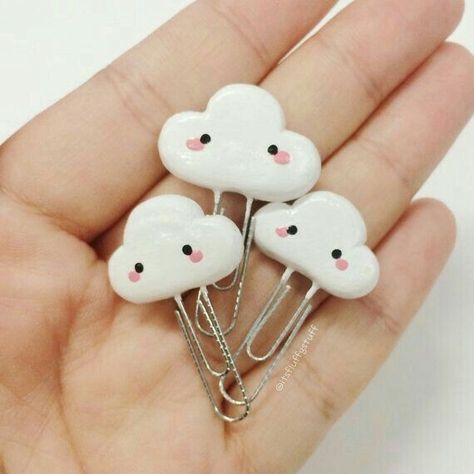 Cute Polymer Clay Ideas Kawaii, Cute Polymer Clay Kawaii, Things To Make From Clay, Cloud Mushroom, Fimo Kawaii, Clay Kawaii, Kawaii Cloud, Diy Fimo, Polymer Clay Kawaii