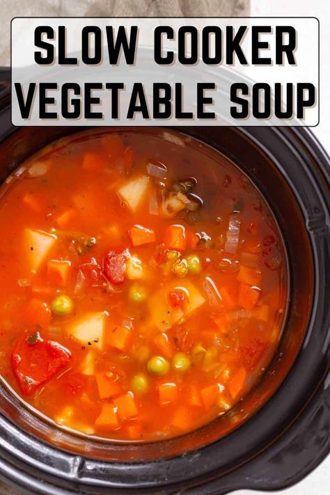 Slow Cooker Vegetable Soup Veggie Soups In A Crock Pot, Vegetable Soup Crock Pot Healthy, Easy Crock Pot Veggie Soup, Vegetable Soup Slow Cooker, Crockpot Vegetable Soup Vegetarian, Crock Pot Vegetable Soup, V8 Vegetable Soup Crock Pot, Crockpot Vegetable Soup, Slow Cooker Vegetable Soup