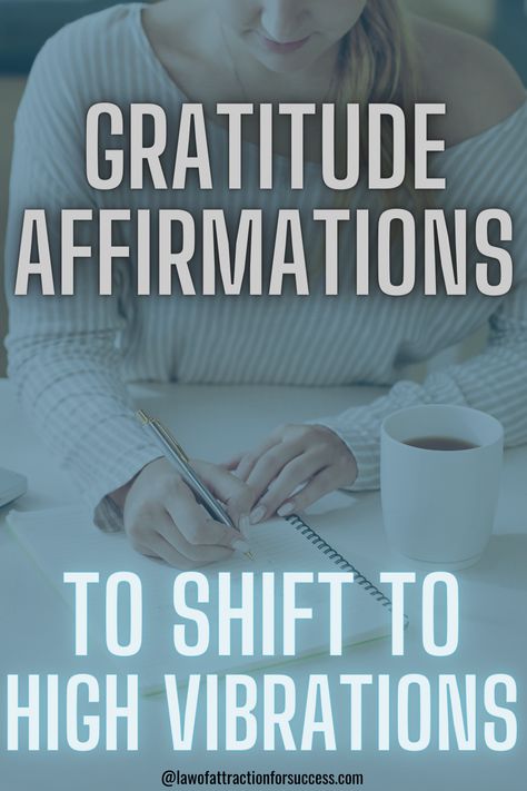 The quickest way to raise your vibration is by focusing on gratitude. And the best way to focus on gratitude is with powerful, love-based gratitude affirmations. The following gratitude affirmations are designed to help you: –raise your vibration -release negativity -embrace new possibilities -shift your mindset -feel good 🙂 As you do your gratitude affirmations, intend to be in your heart as much as possible! #gratitude #affirmations #manifestationaffirmations #manifesting Gratitude Mantra, Grateful Affirmations, Powerful Manifestation Affirmations, Affirmations Confidence, Nursing Home Activities, Release Negativity, Peace And Prosperity, Raise Your Vibration, Gratitude Affirmations