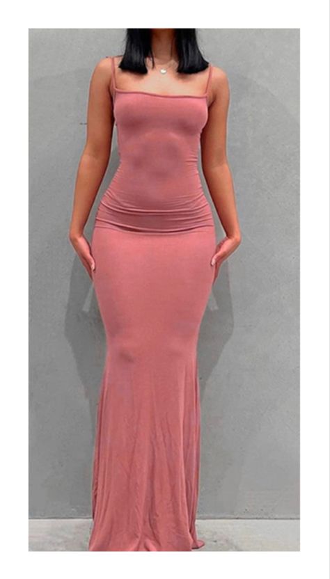 THIS IS A BEAUTIFUL PINK FORMAL LONG DRESS THAT IS GOOD FOR ANY OCCASION Y2k Summer, Bodycon Maxi Dresses, Body Con Dress, Backless Maxi Dresses, Satin Slip, Hip Dress, Womens Maxi Dresses, Body Fit, Summer Women